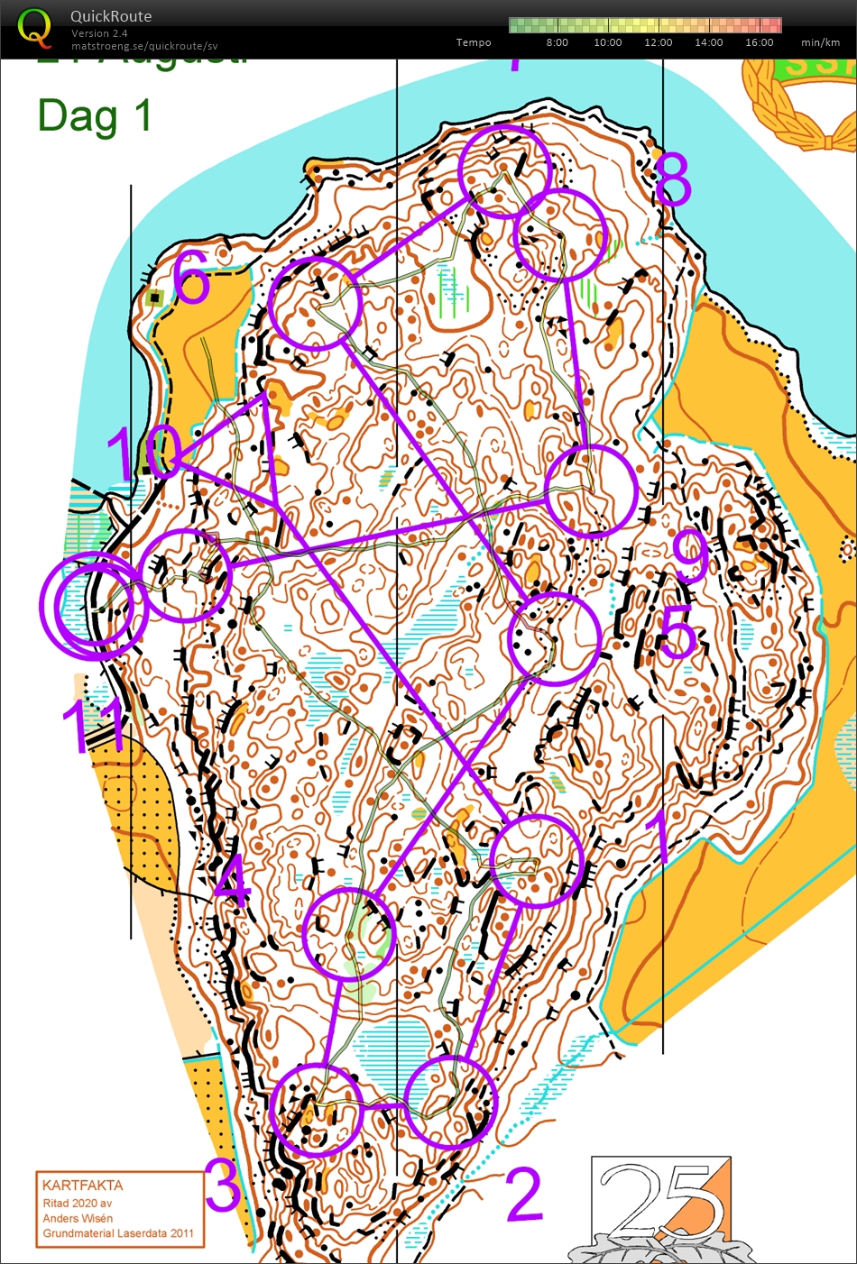 Kvarnsjötrippeln dag 1 (2020-08-21)