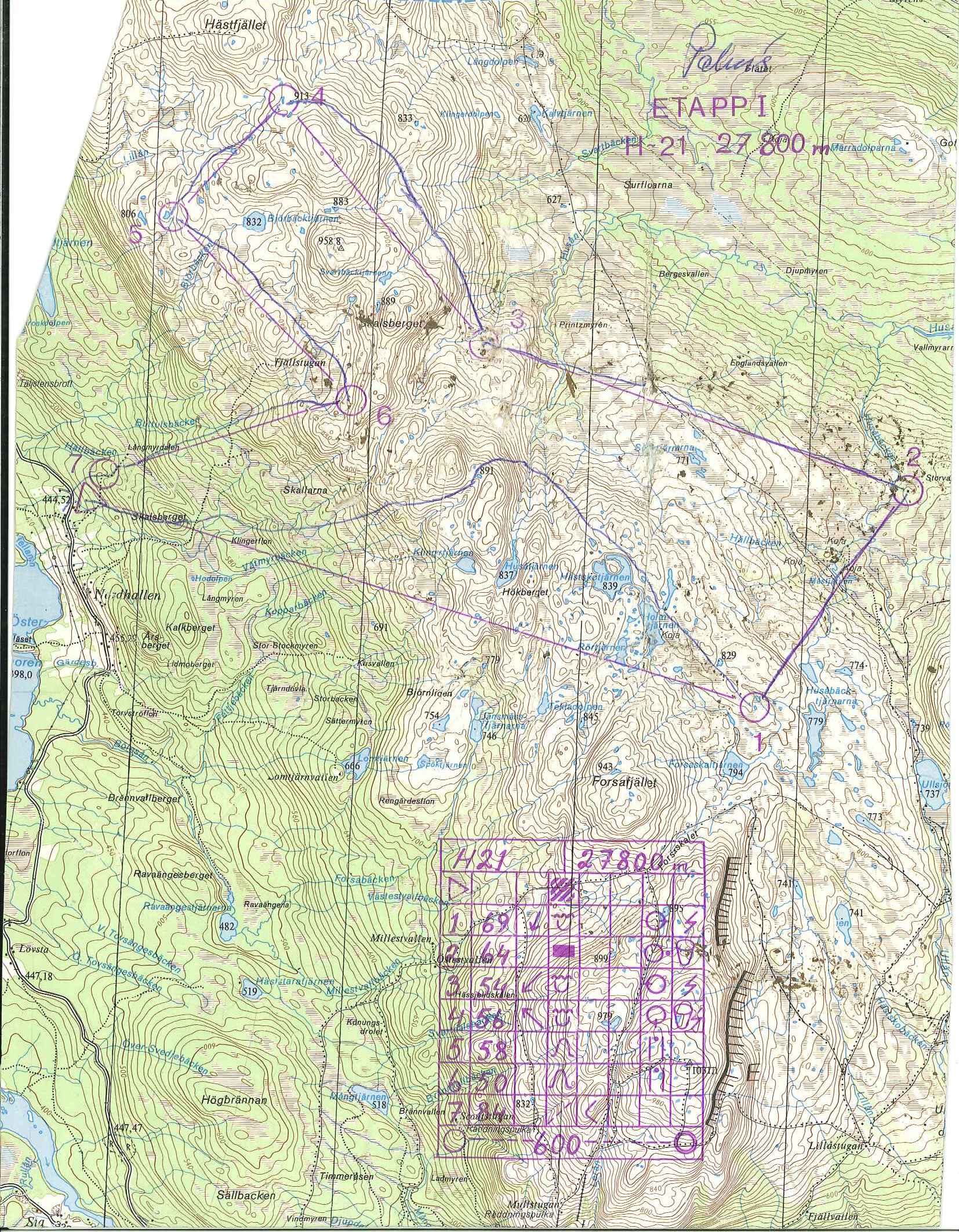 Fjällorienteringen dag 1 (07.07.1982)